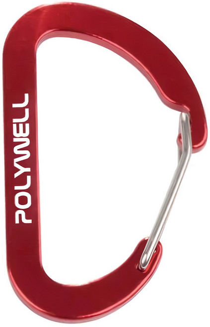 POLYWELL 寶利威爾 鋁合金D字扣露營掛環 大號 PW15-T65-1048, 1個, 紅色