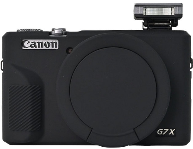 디스티프 캐논 실리콘 카메라 케이스 블랙, 1개, PowerShot G7X Mark 3