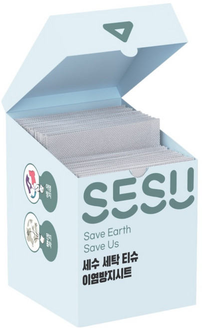 에스이에스유 세탁 티슈 먼지흡착 이염방지시트, 100개입, 1개