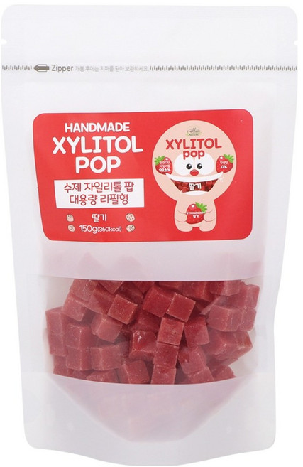 자일리톨팝 파우치 딸기, 1개, 150g