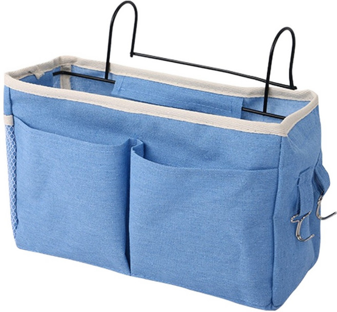 노크노크 침대 소파 사이드 포켓 수납 정리함, 블루