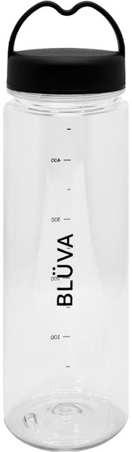 블루바 눈금표시 트라이탄 하트캡 쉐이커 보틀, 1개, 500ml, 블랙