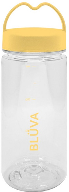 블루바 눈금표시 트라이탄 하트캡 쉐이커 보틀, 1개, 350ml, 옐로우