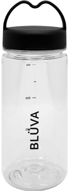 블루바 눈금표시 트라이탄 하트캡 쉐이커 보틀, 1개, 350ml, 블랙