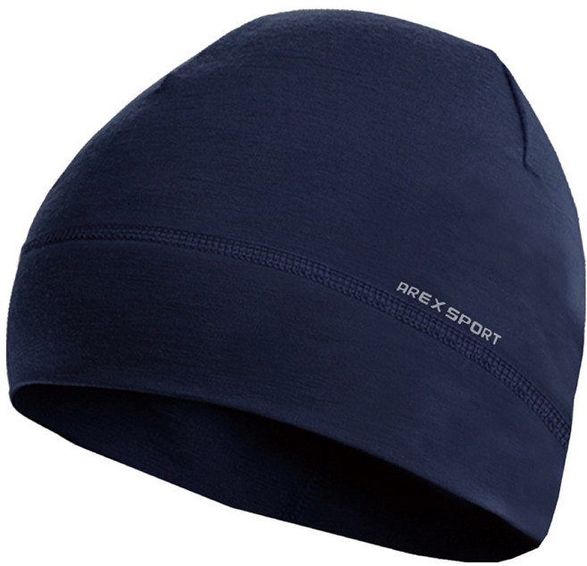 AREX SPORT 登山健行恆溫機能美麗諾羊毛保暖帽 AS-3235, 深夜藍