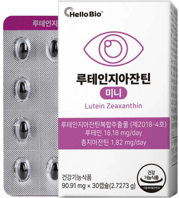 헬로바이오 루테인 지아잔틴 미니 2.7273g, 30정, 1개