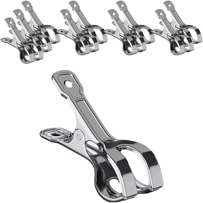 해피굿즈 스테인리스 다용도 대형 빨래집게 XL, 실버b, 10개