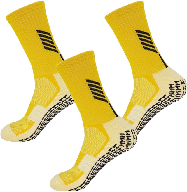 소요상회 고탄력 논슬립 야외 스포츠 양말, 옐로우, 3개