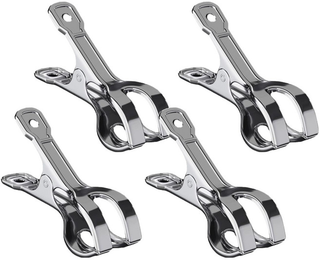해피굿즈 스테인리스 다용도 대형 빨래집게 XL, 실버b, 4개