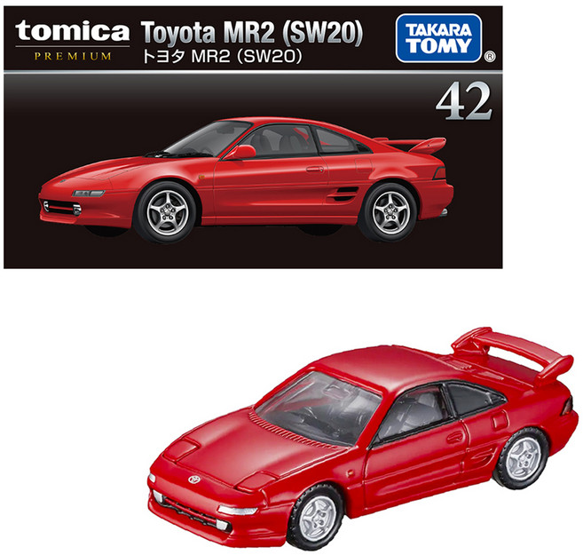토미카 프리미엄 42 도요타 MR2 SW20 교통수단피규어, 혼합색상, 1개