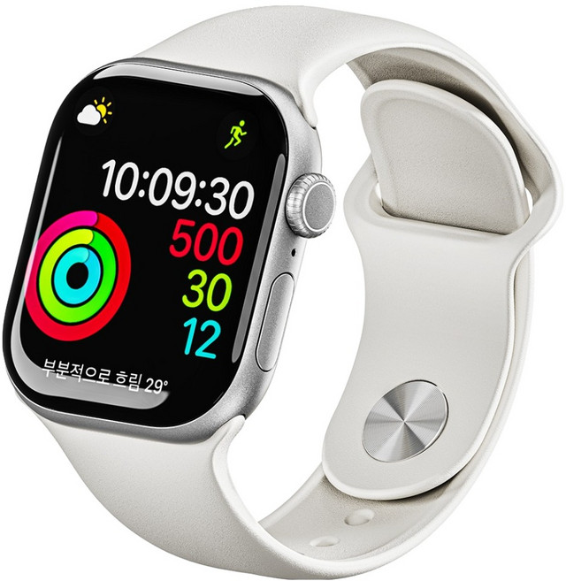 빅스킷 애플워치 호환 실리콘 스트랩, 화이트, 1개