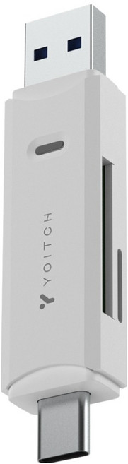 요이치 메모리 블랙박스 멀티 2in1 Micro SD TF 카드 리더기 c타입 / usb타입, 화이트, 1개, YG-CRCA300