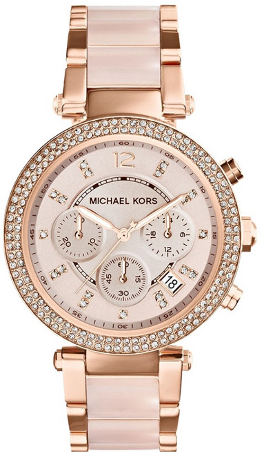 MICHAEL KORS 女款 Parker 計時碼錶金屬腕錶 MK5896