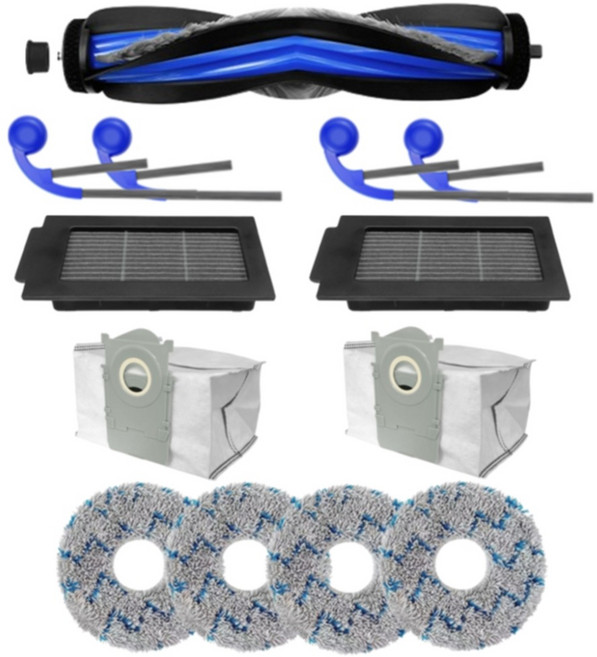 副廠 掃地機器人配件耗材套組 科沃斯 DEEBOT N50專用 主刷 + 邊刷4個 + 濾網2個 + 塵袋2個 + 拖布4個, C000487-B, 1套