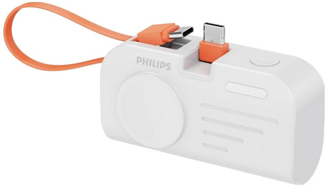 PHILIPS 飛利浦 手錶磁吸 + 多合一行動電源 Type C DLP2552CW, 白色