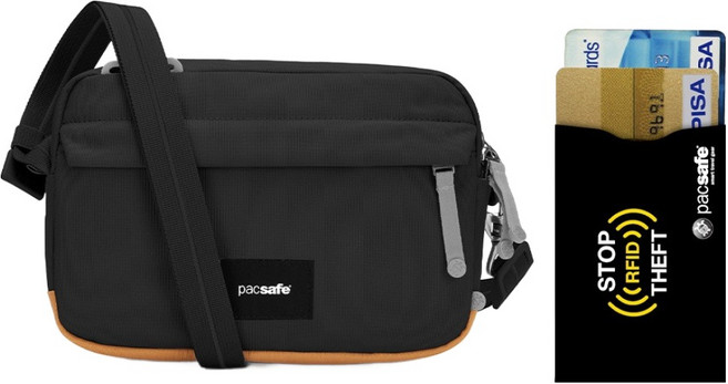 팩세이프 GO 크로스바디백 도난방지가방 + RFID차단 카드슬리브 세트