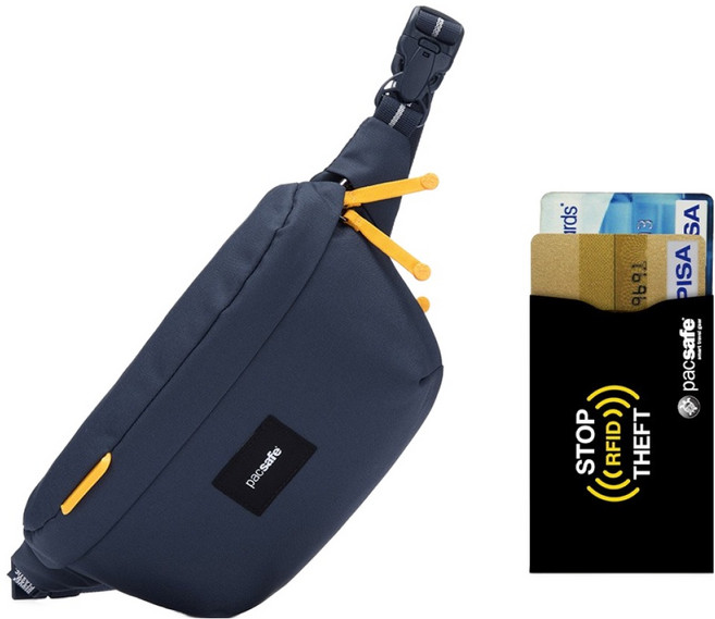 팩세이프 GO 슬링백 도난방지가방 + RFID차단 카드슬리브 세트