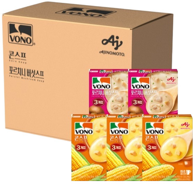 보노 베스트팩 콘스프 57g x 3p + 포르치니 버섯스프 54g x 2p 세트, 1세트