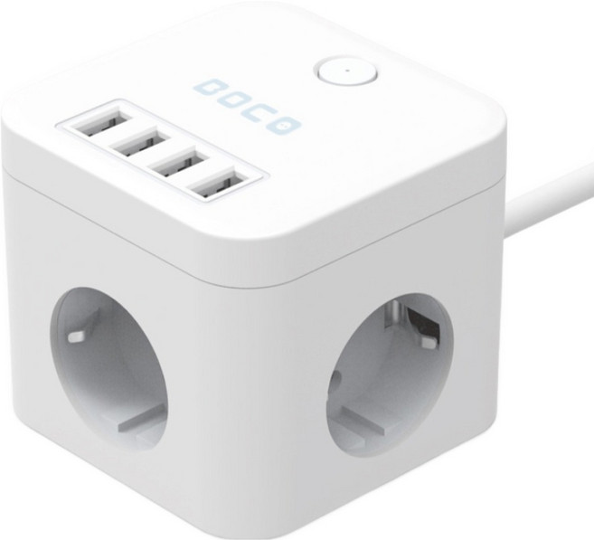 보코 USB 큐브 멀티탭 3구 SL-320, 2m, 화이트, 1개