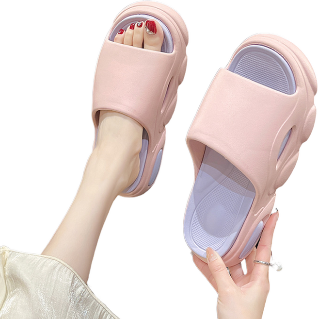 에델린 투톤 파스텔 5CM 통굽 슬리퍼