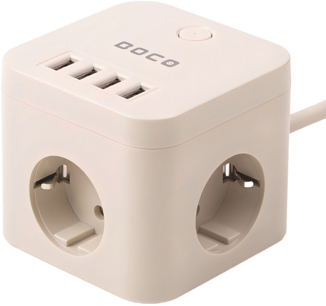 보코 USB 큐브 멀티탭 3구 SL-320, 2m, 크림, 1개