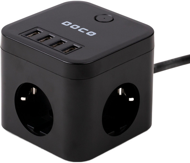 보코 USB 큐브 멀티탭 3구 SL-320, 2m, 블랙, 1개
