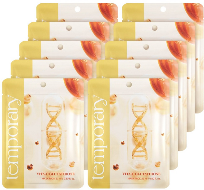템포러리 비타C 글루타치온 마스크팩, 10개, 1개입