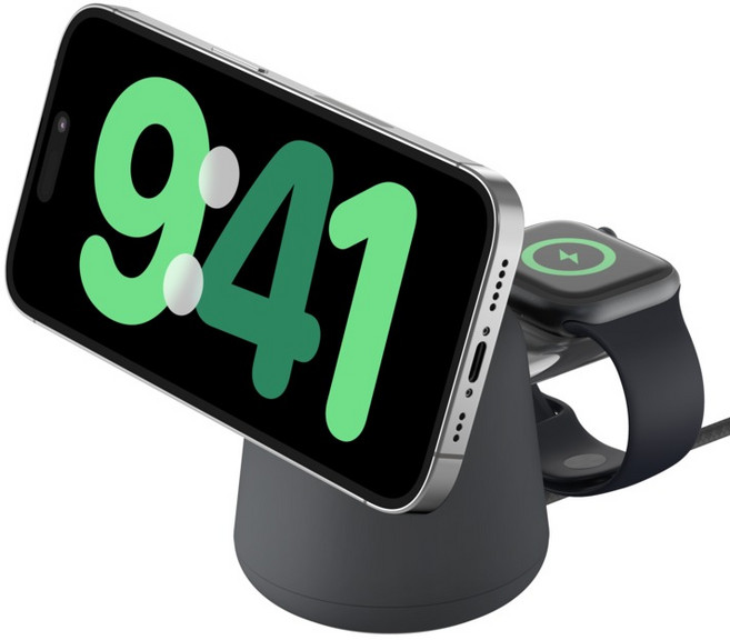 벨킨 부스트차지 프로 Qi2 15w 마그네틱 독 2in1 무선 충전기 WIZ027btH3, 차콜(WIZ027btH36), 1개