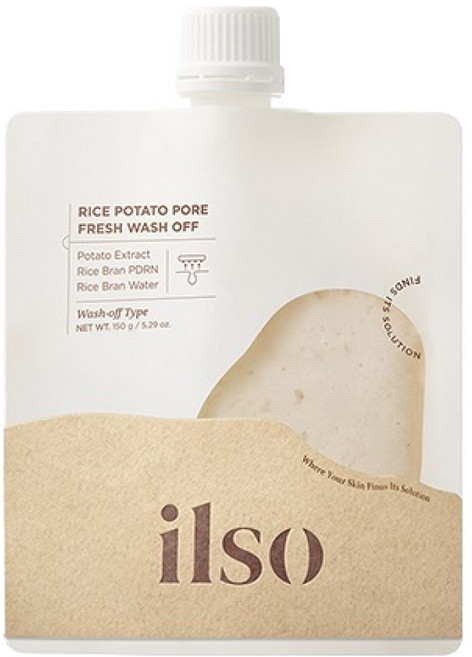 ilso 米萃馬鈴薯毛孔清爽水洗式面膜, 1個, 1入
