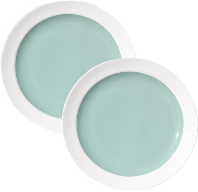 한국도자기 본차이나 쿠잉 원형 접시 그릇 21.5cm, 그린, 2개