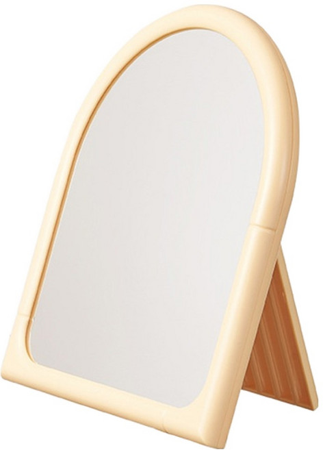 리빙공감 아치형 스탠딩 화장대 접이식 거울, 옐로우