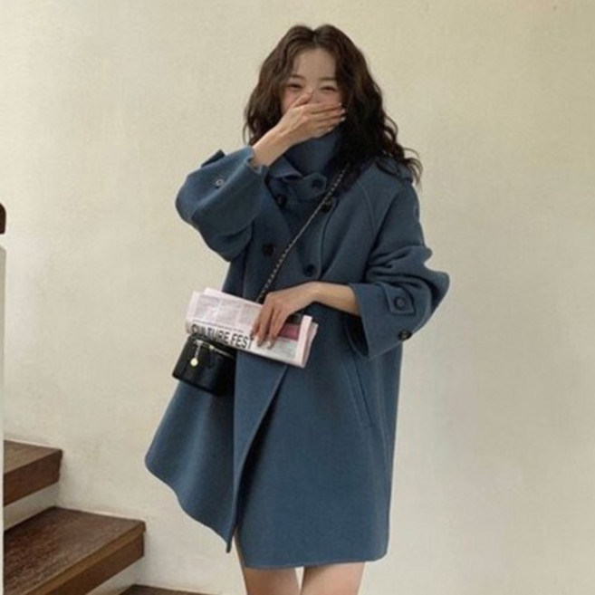 Fashion Flow 女款冬季可愛柔美A字短版大衣