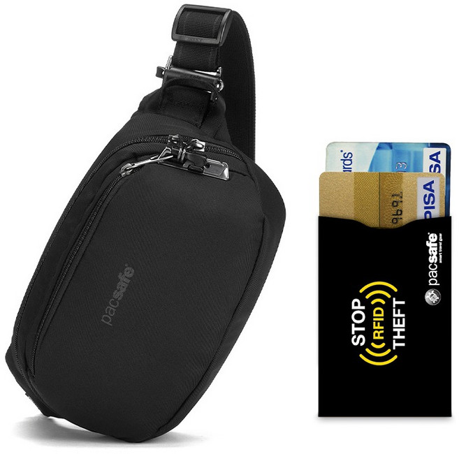 팩세이프 V 힙색 도난방지가방 + RFID차단 카드슬리브 2p 세트