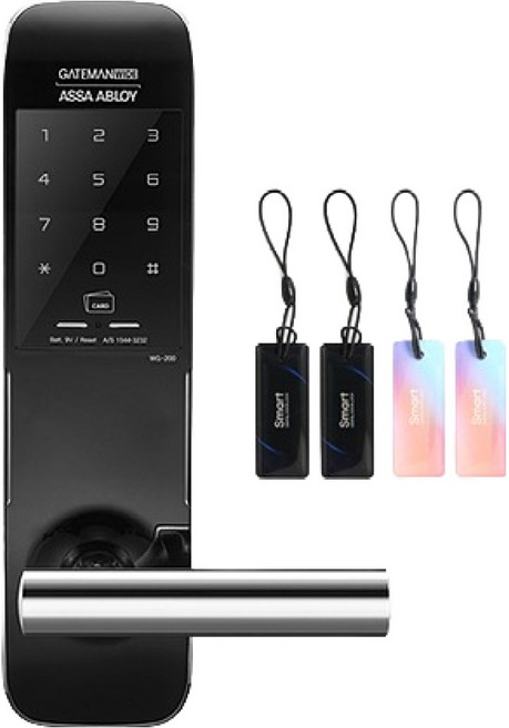 게이트맨 카드키 4p 손잡이 디지털 도어락, WG-200, 고객직접설치
