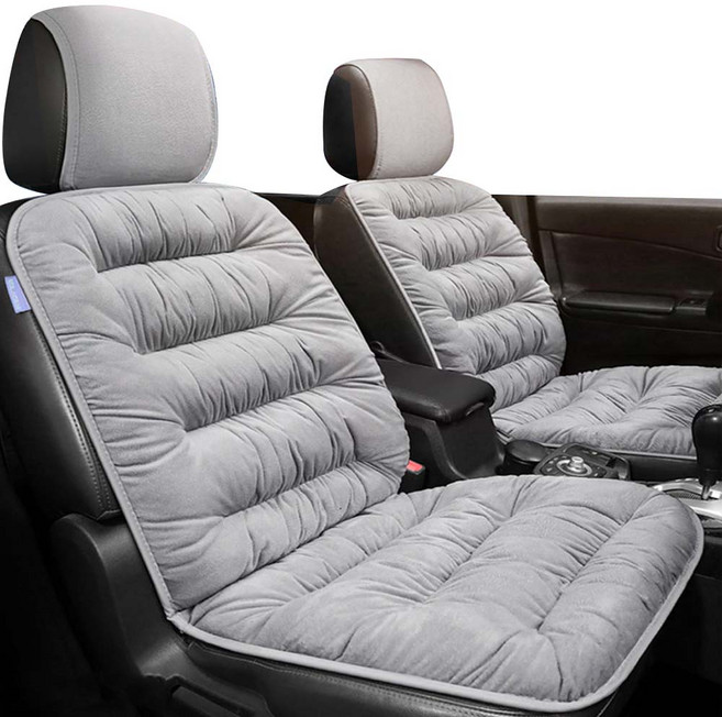 크로니클 차량용 겨울 패딩 시트 커버 쿠션 앞좌석 디럭스 에디션 전체 차량 호환, 그레이, 1개
