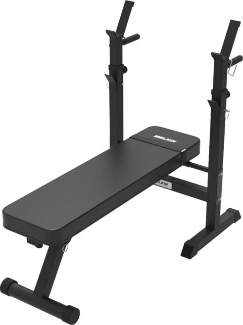 멜킨스포츠 가정용 접이식 플랫 평벤치 볼튼 벤치프레스, 블랙