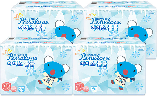 페넬로페 아이스 쿨쿨 팬티기저귀 남여공용, 6단계, 128매