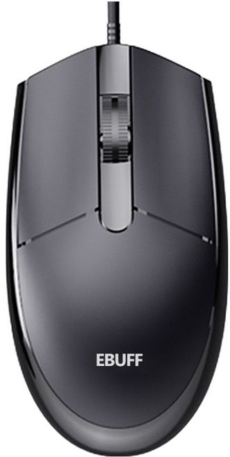 이버프 무소음 무게추 적용 유선 광마우스, 블랙, EBM-M3
