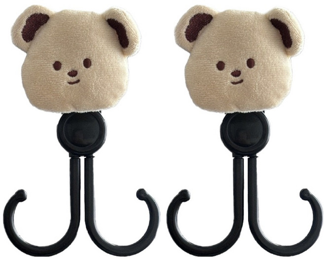 리버폭스 다용도 동물친구들 오토아비 유모차 걸이, 곰, 2개