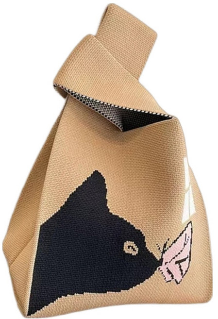 엘쏘 니트 패턴 디자인 손목 토트백