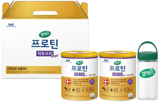 셀렉스 프로틴 근력건강 락토프리 플러스 304g x 2p + 텀블러 선물세트, 1세트