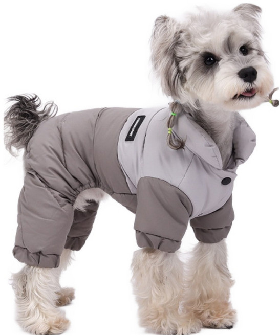 레드퍼피 반려동물 켈리 배색 패딩, 1개, 다크그레이