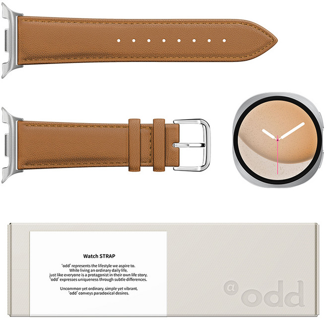 에이오드 어썸디자인 스마트워치 오드 수제 소가죽 스트랩, 엠버 브라운, 1개