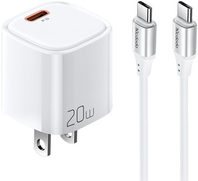 Mcdodo 麥多多 20W 氮化鎵單孔充電器 CC, 白色, 1組
