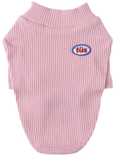 투스투스 강아지 목폴라 티셔츠, baby pink, 1개