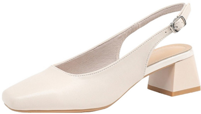 엘쏘 여성용 스퀘어토 미들힐 슬링백 5cm