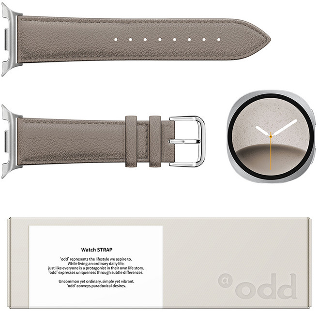 a.odd Awesome Design 智慧手錶 Ode 手工牛皮錶帶, 黛比灰