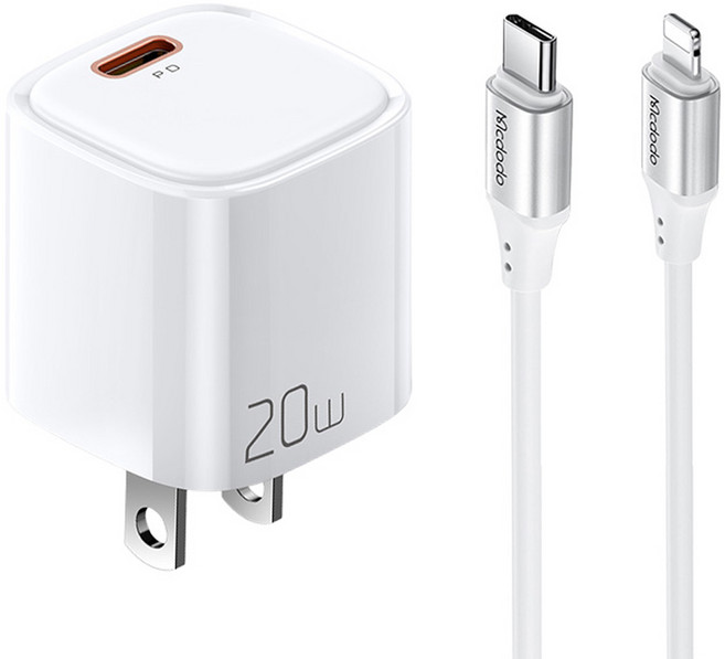 Mcdodo 麥多多 20W 氮化鎵單孔充電器 CL, 白色, 1組
