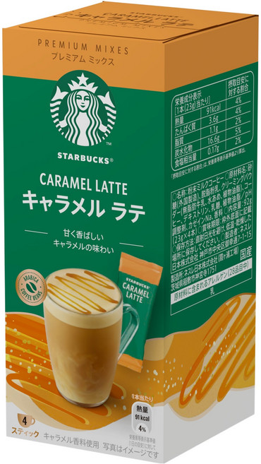 스타벅스 캐러멜향 라테 스틱 커피, 23g, 4개입, 1개