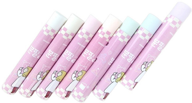 화랑 분필 모양 지우개 7p, 핑크, 1개